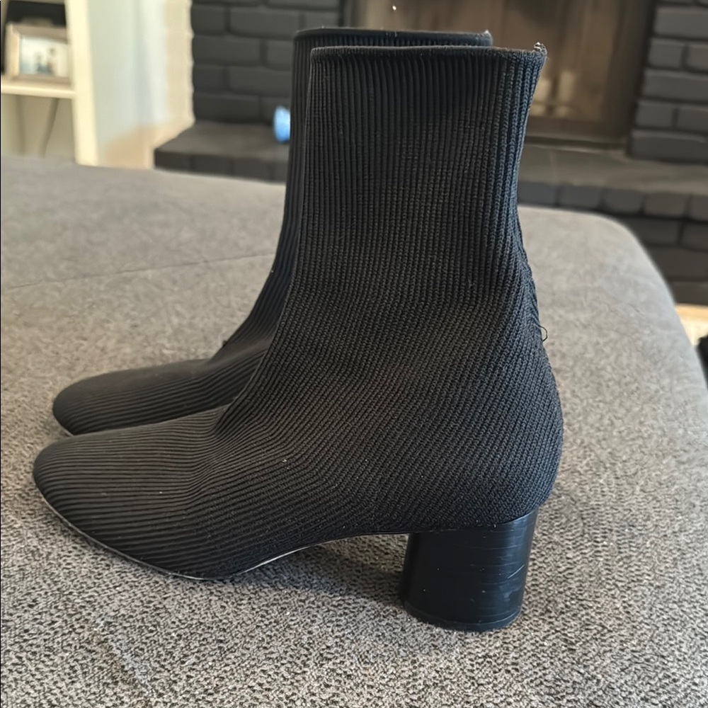 Vince Black Sock Ankle Boots